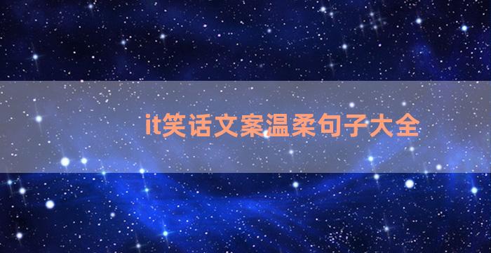 it笑话文案温柔句子大全