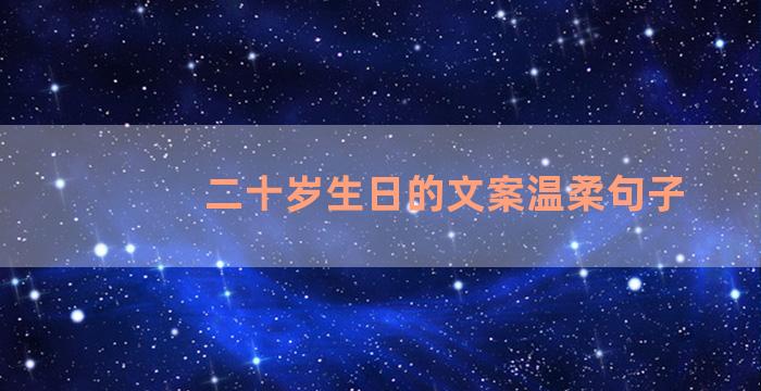 二十岁生日的文案温柔句子