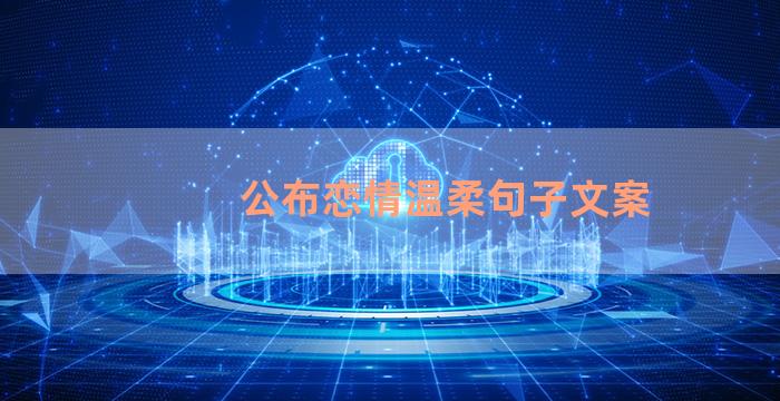 公布恋情温柔句子文案