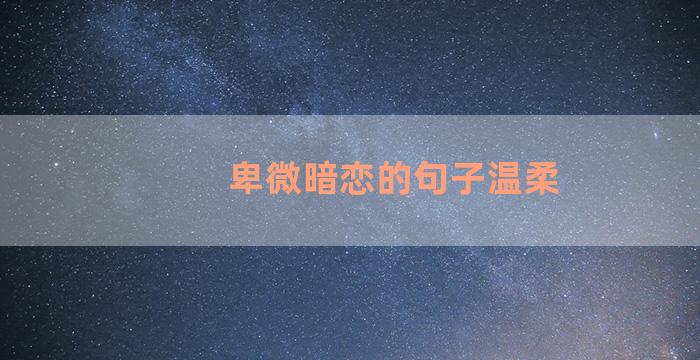 卑微暗恋的句子温柔