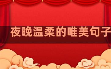 夜晚温柔的唯美句子短句