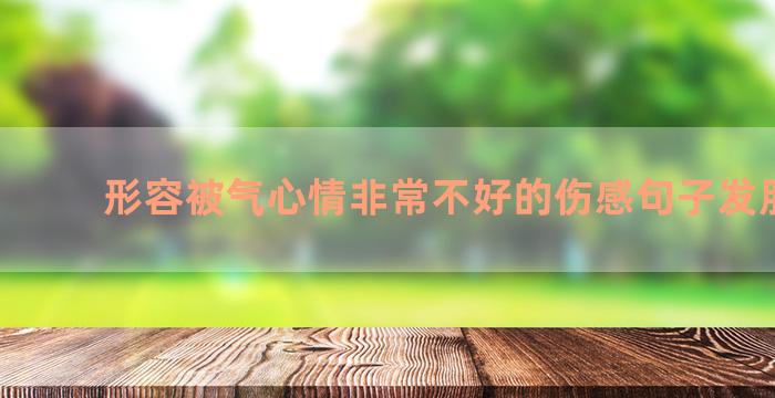 形容被气心情非常不好的伤感句子发朋友圈