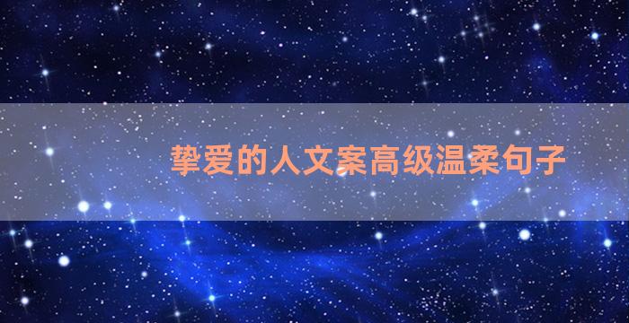 挚爱的人文案高级温柔句子