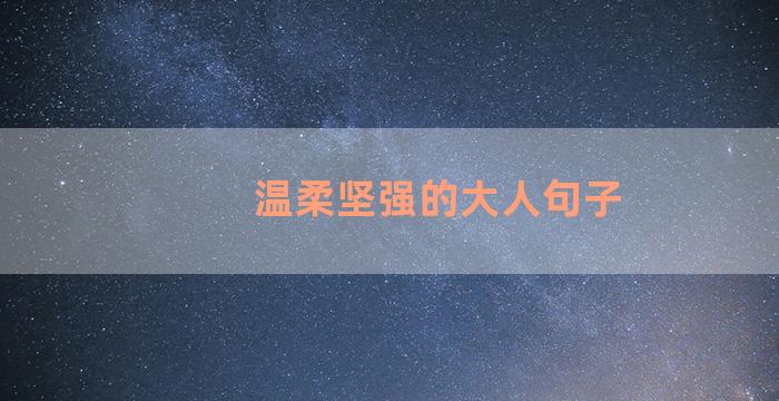 温柔坚强的大人句子